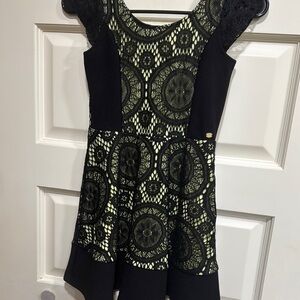 Black and Cream Lace Dress